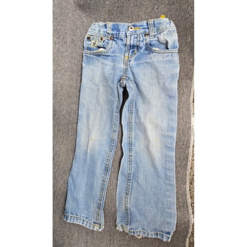 Cinch Boys Light Wash Denim Jeans Size‎ 4S Western Adjustable Waist 100% Cotton
